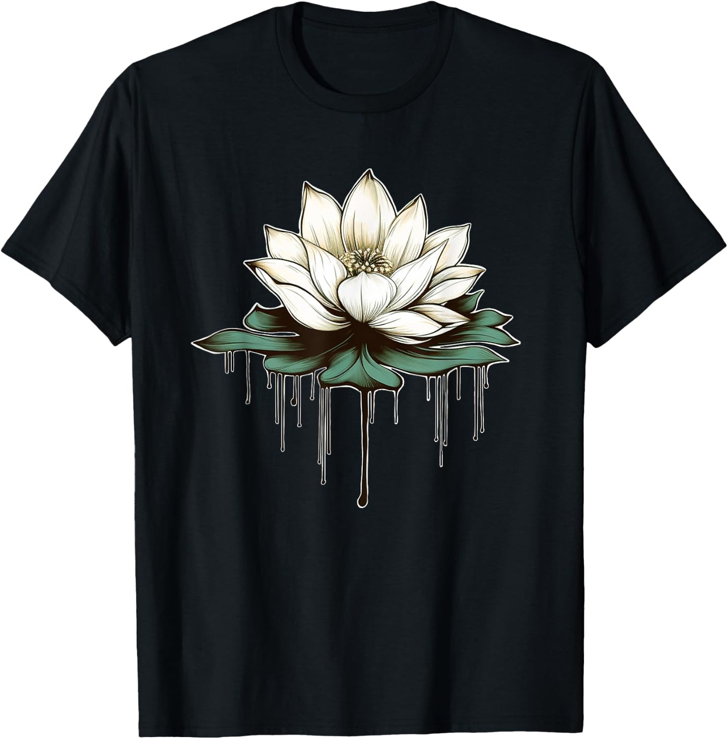 Yoga Botanical Lotus Spiritual T-Shirt - T-Shirt | Black