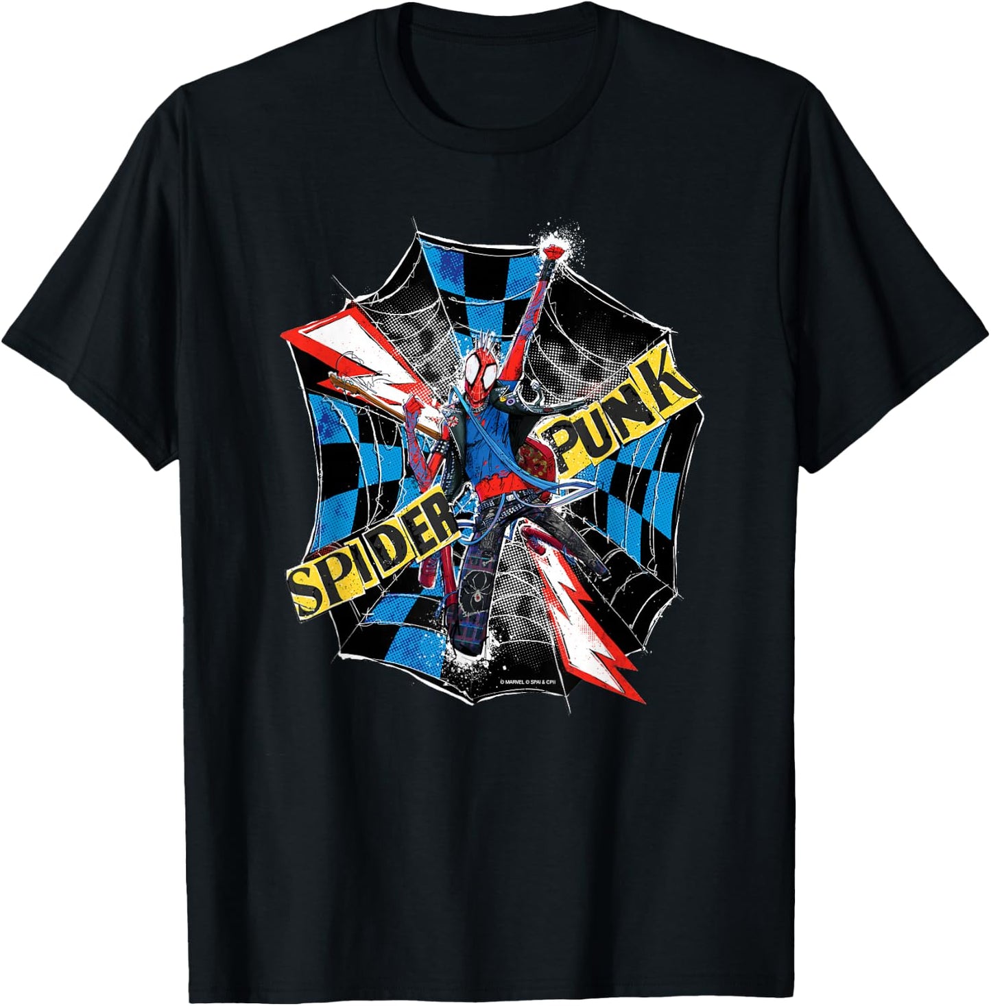 Marvel Spider-Man: Across the Spider-Verse Spider-Punk Web T-Shirt - T-Shirt | Black
