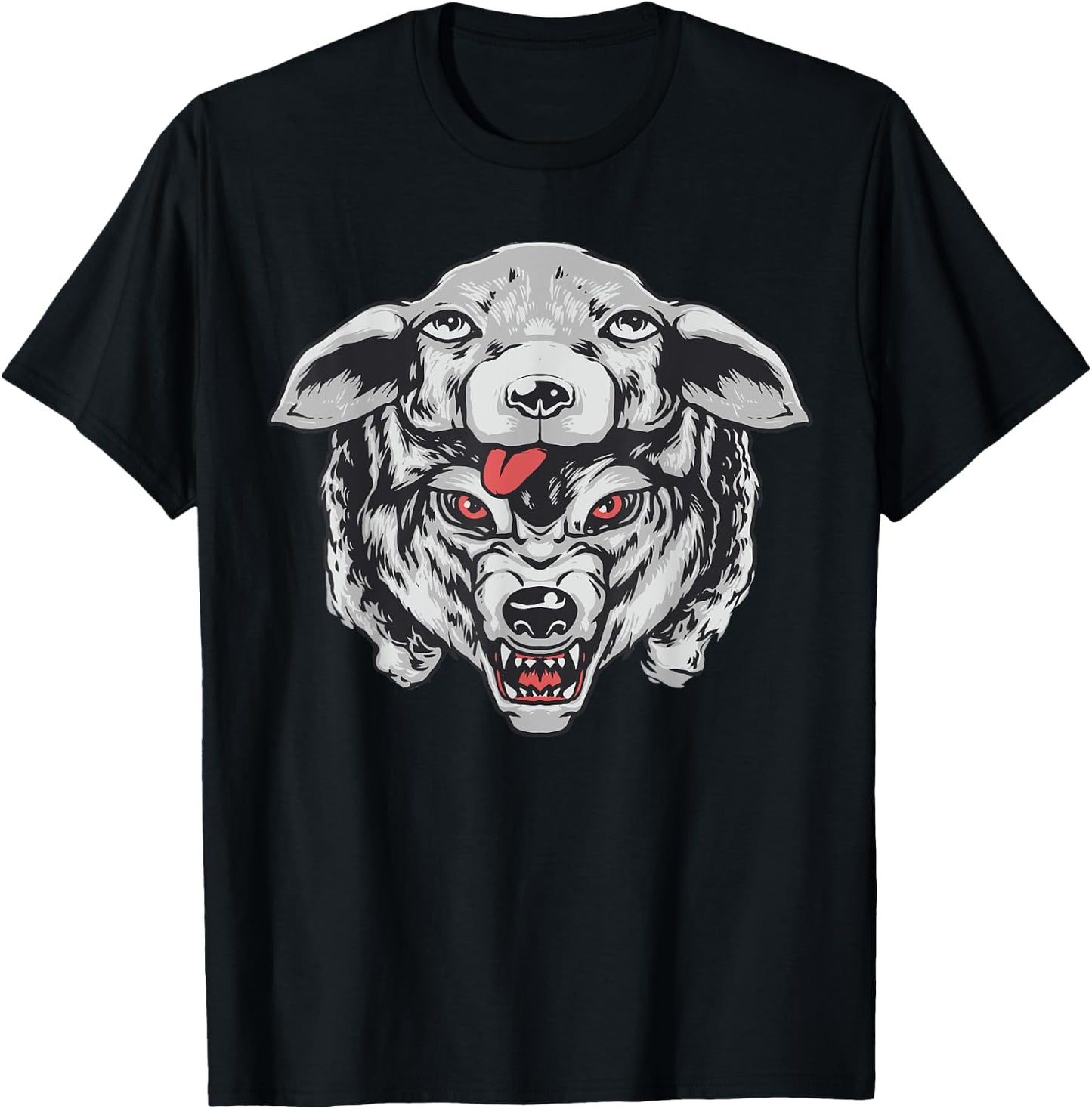 Wolf in Sheep's clothing head for lovers wolves Hunter face T-Shirt - T-Shirt | Black
