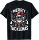 Football Gnome, Merry Tacklemas, Linebacker Christmas T-Shirt - T-Shirt | Black