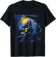 Bigfoot Playing a Guitar Starry Night Funny Sasquatch Rocker T-Shirt - T-Shirt | Black
