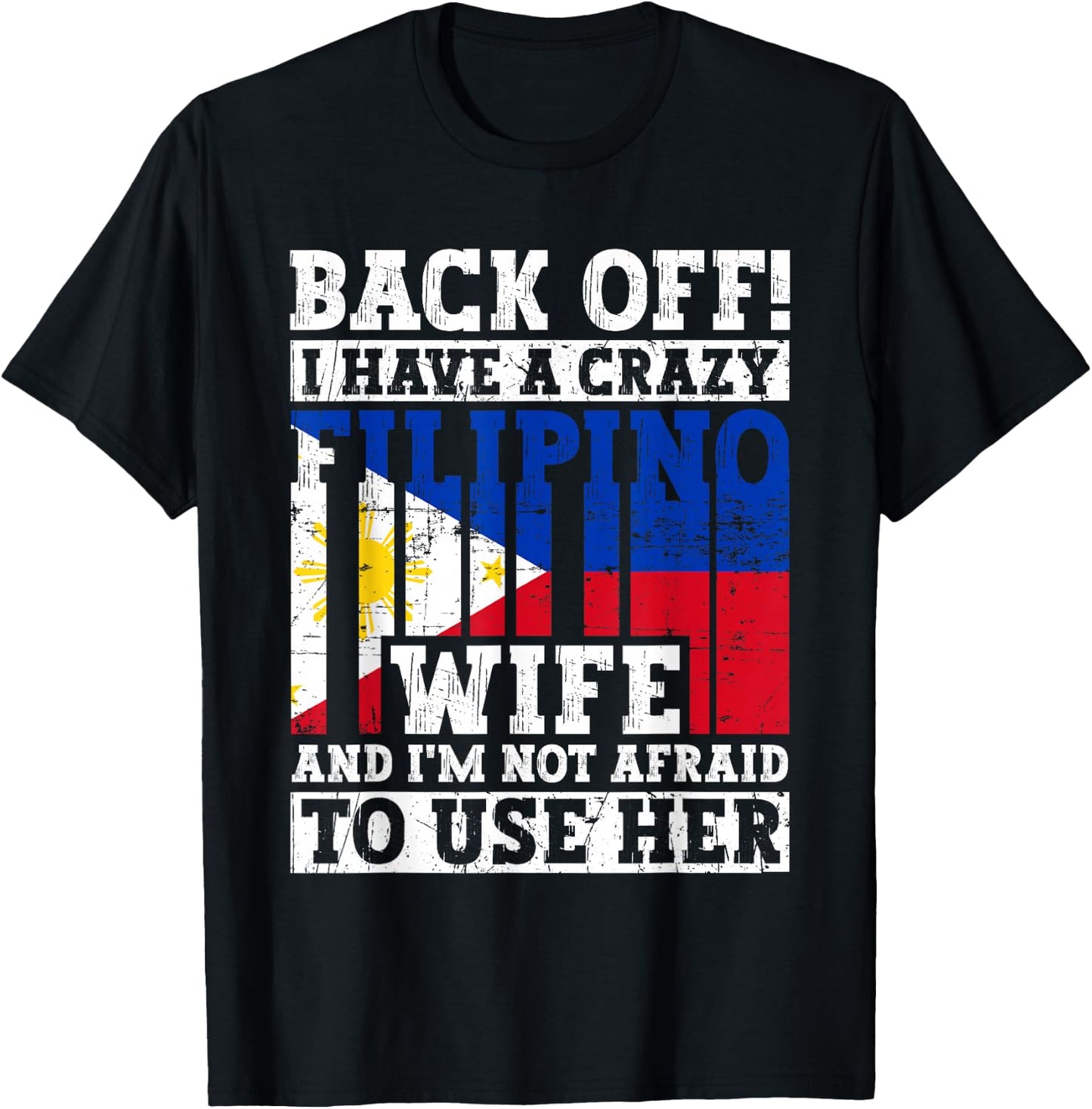 Funny Filipino Husband Philippines Flag Roots Heritage T-Shirt - T-Shirt | Black