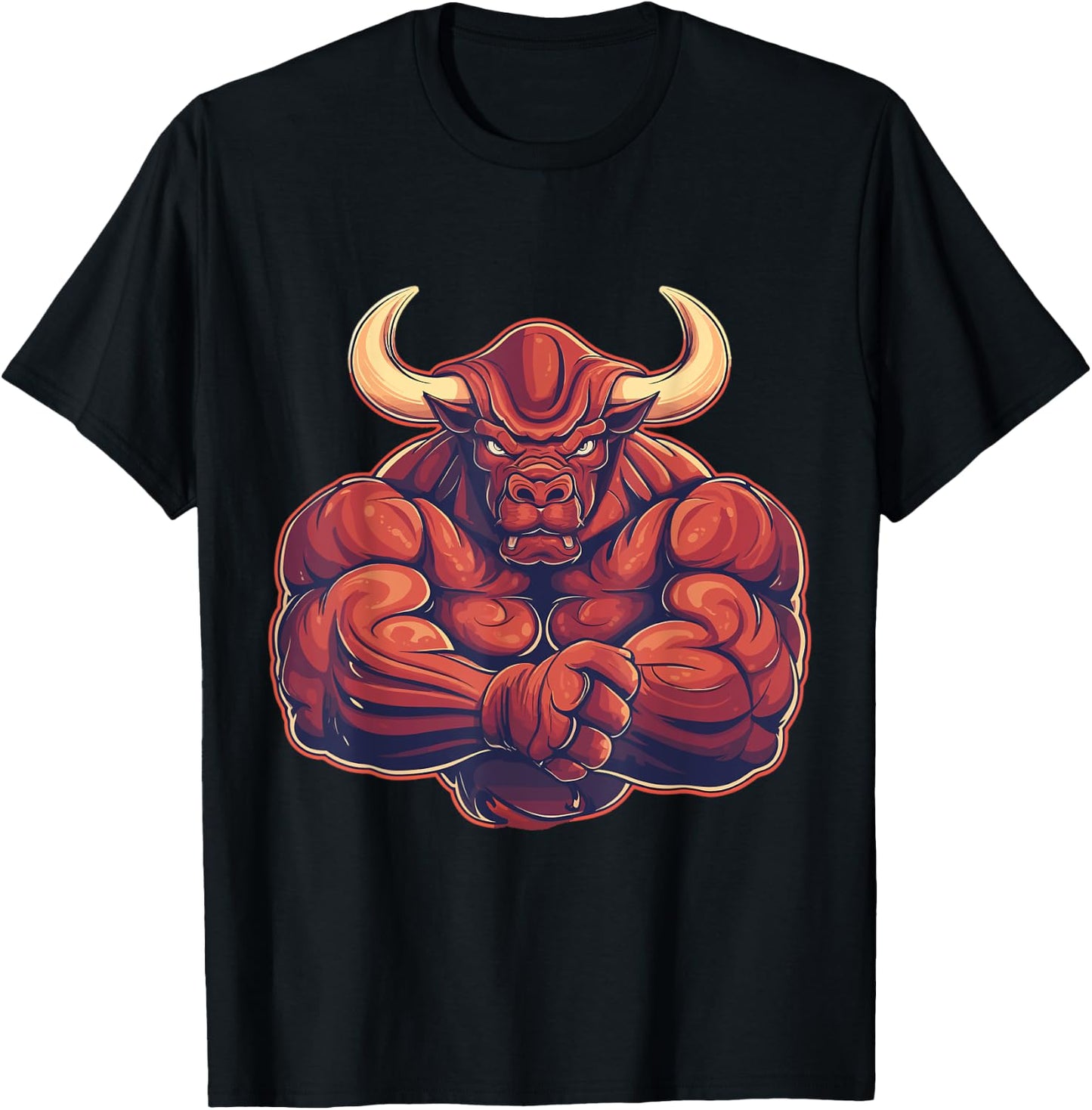 Bull, Muscular, Swole, Weightlifting, Workout, Strong, Bull T-Shirt - T-Shirt | Black