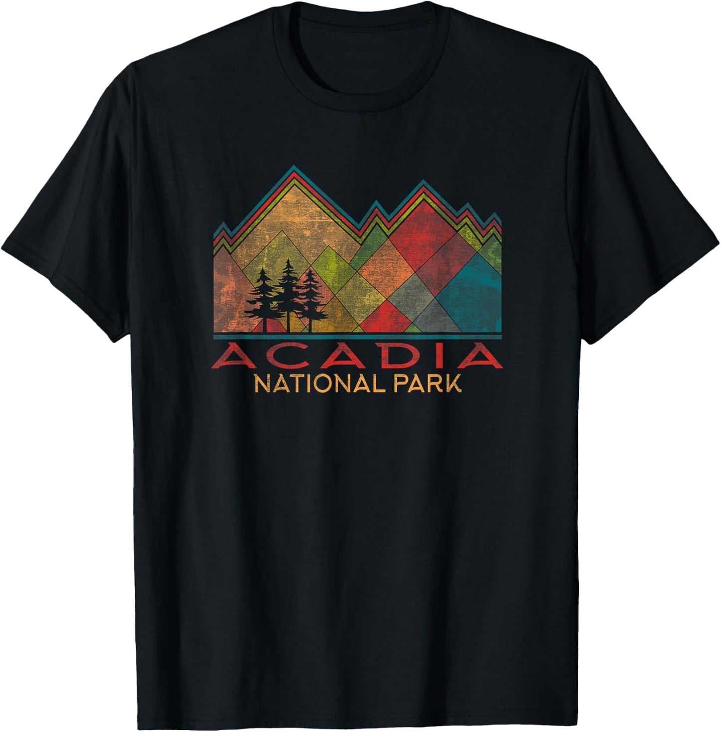 Acadia National Park Destinations Graphic , -Adults, Black, Small, Short Sleeve, Classic Fit T-Shirt - T-Shirt | Black