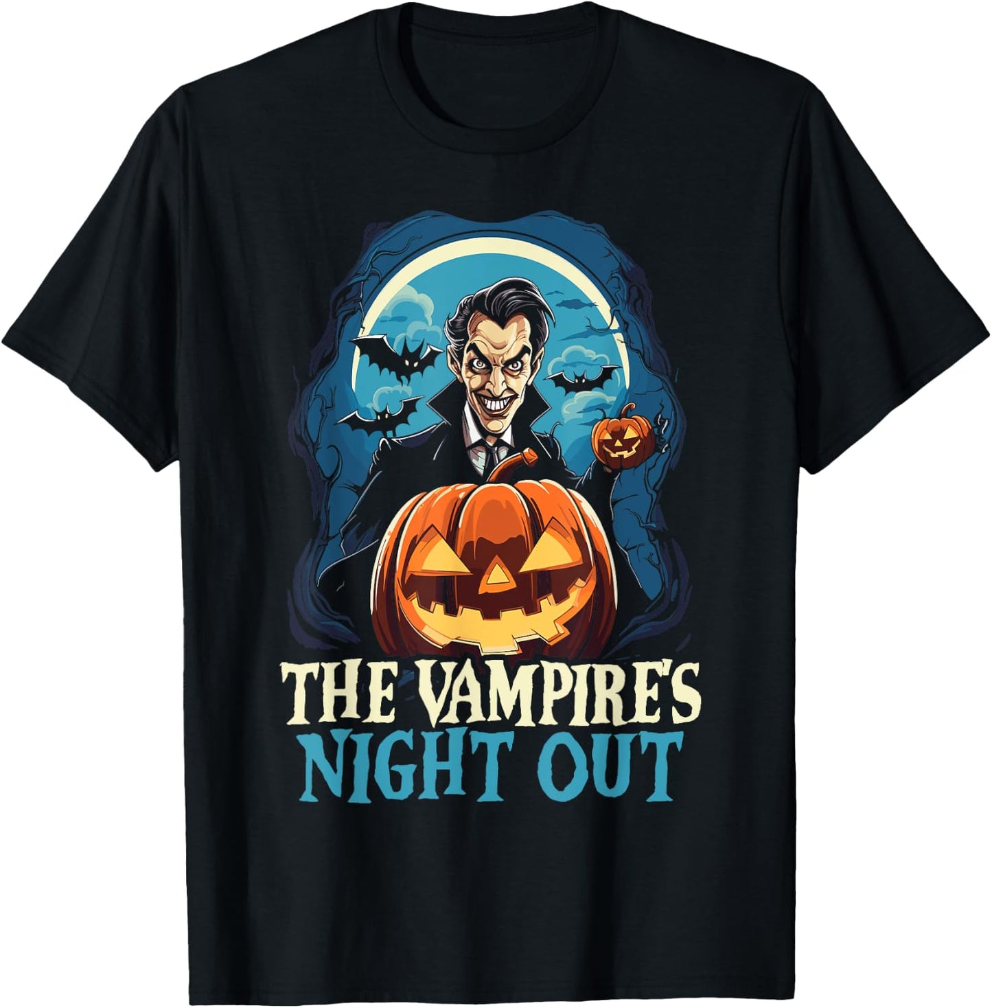 Dracula Halloween Scary Trick Or Treat Spooky Vampire T-Shirt - T-Shirt | Black