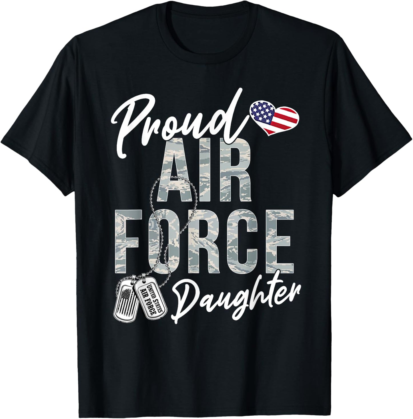 Proud Air Force Daughter US Air Force Graduation Daughter T-Shirt - T-Shirt | Black