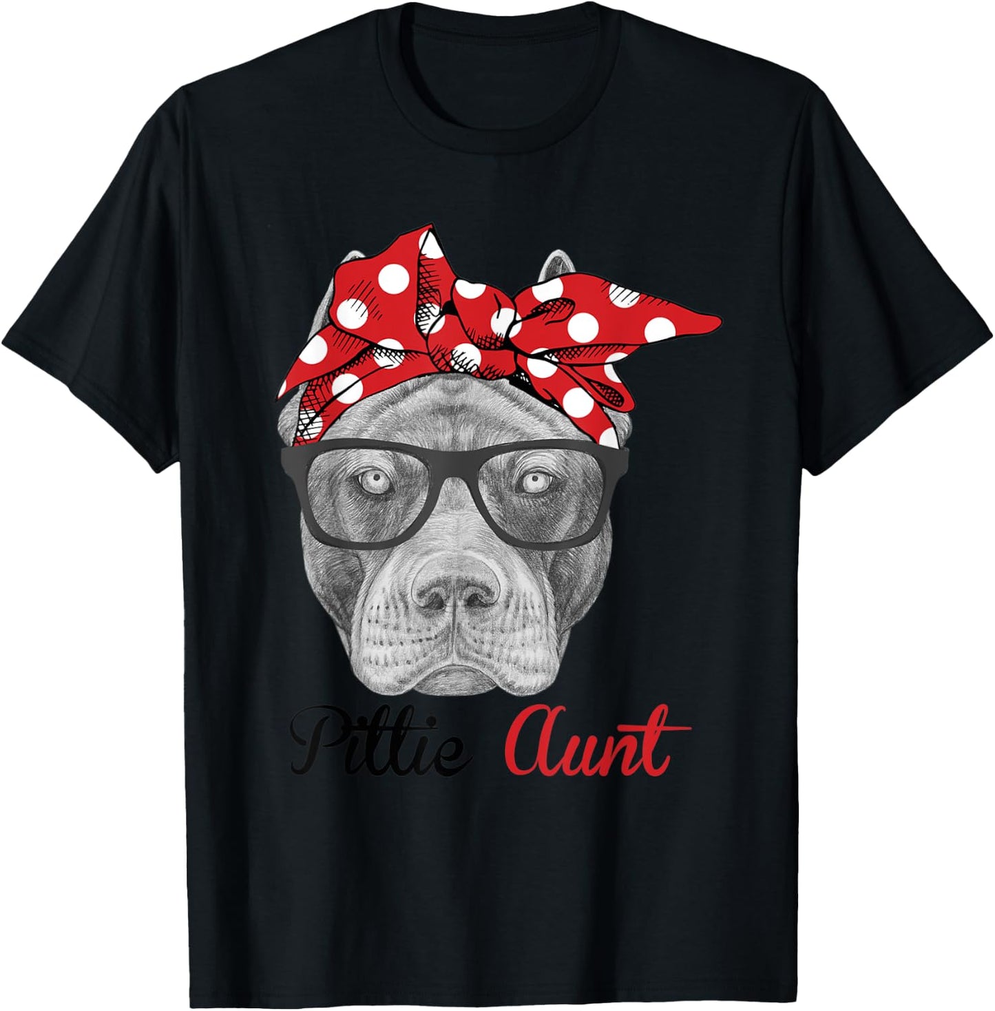 Funny Pittie Aunt Auntie Pitbull Dog Lovers Men Women Kids T-Shirt - T-Shirt | Black