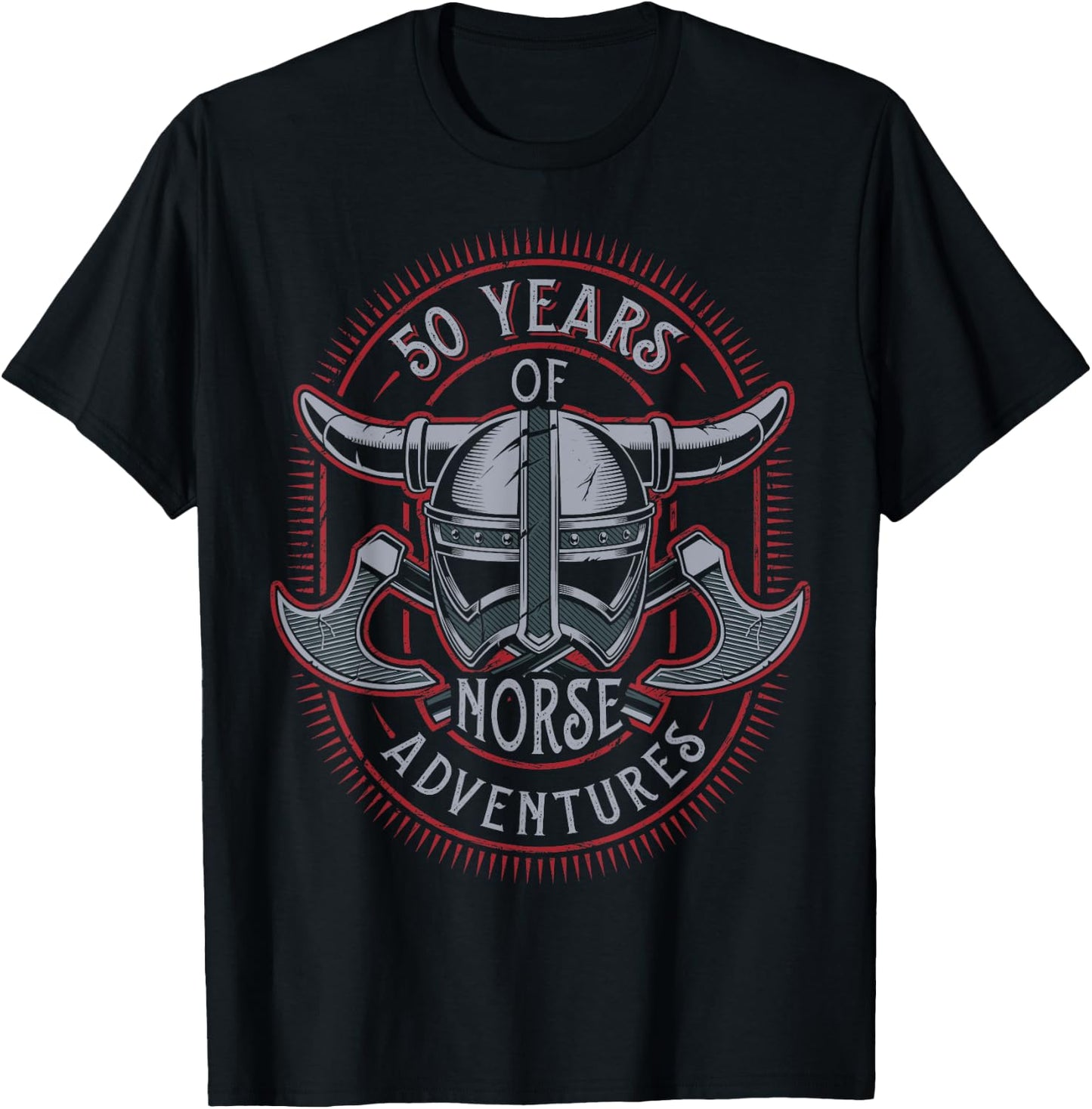 50 Years of Norse Adventures Viking 50th Birthday T-Shirt - T-Shirt | Black