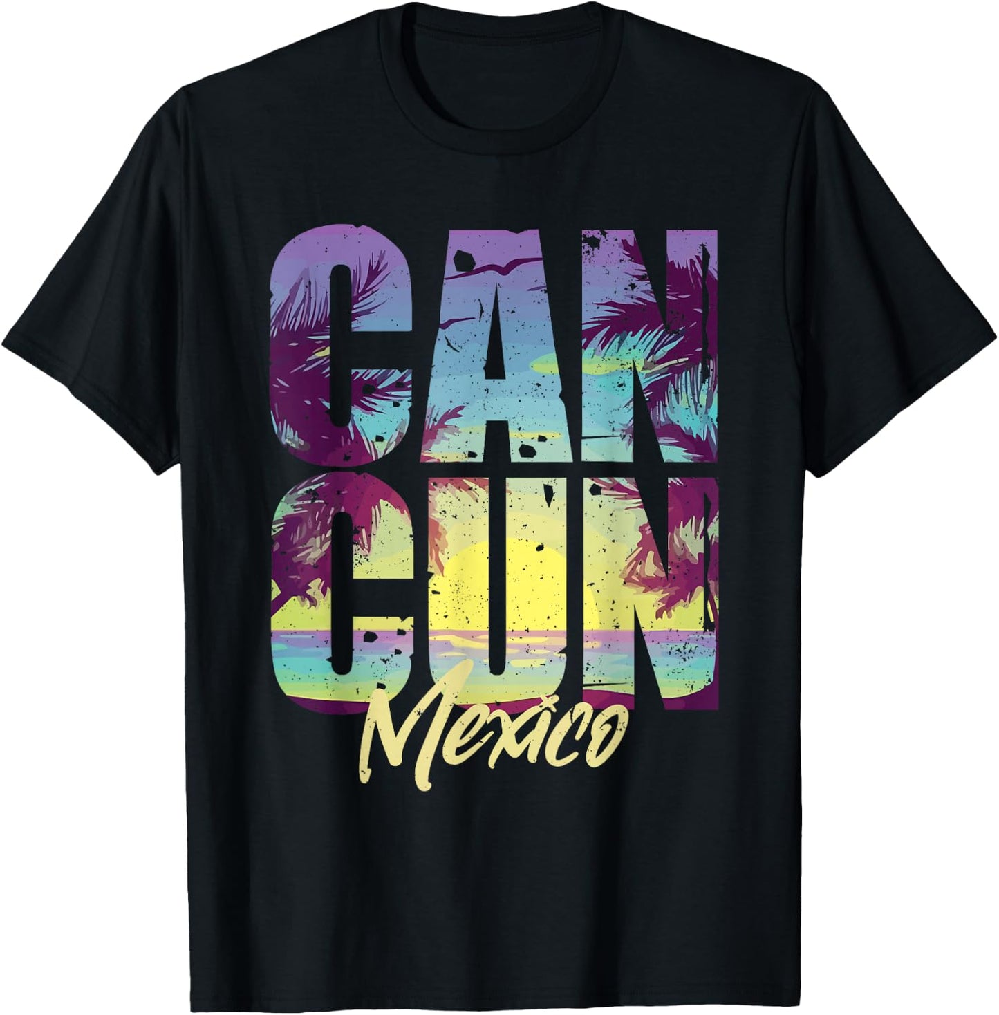 Cool Cancun Art Men Women Mexico Vacation Souvenir Summer T-Shirt - T-Shirt | Black