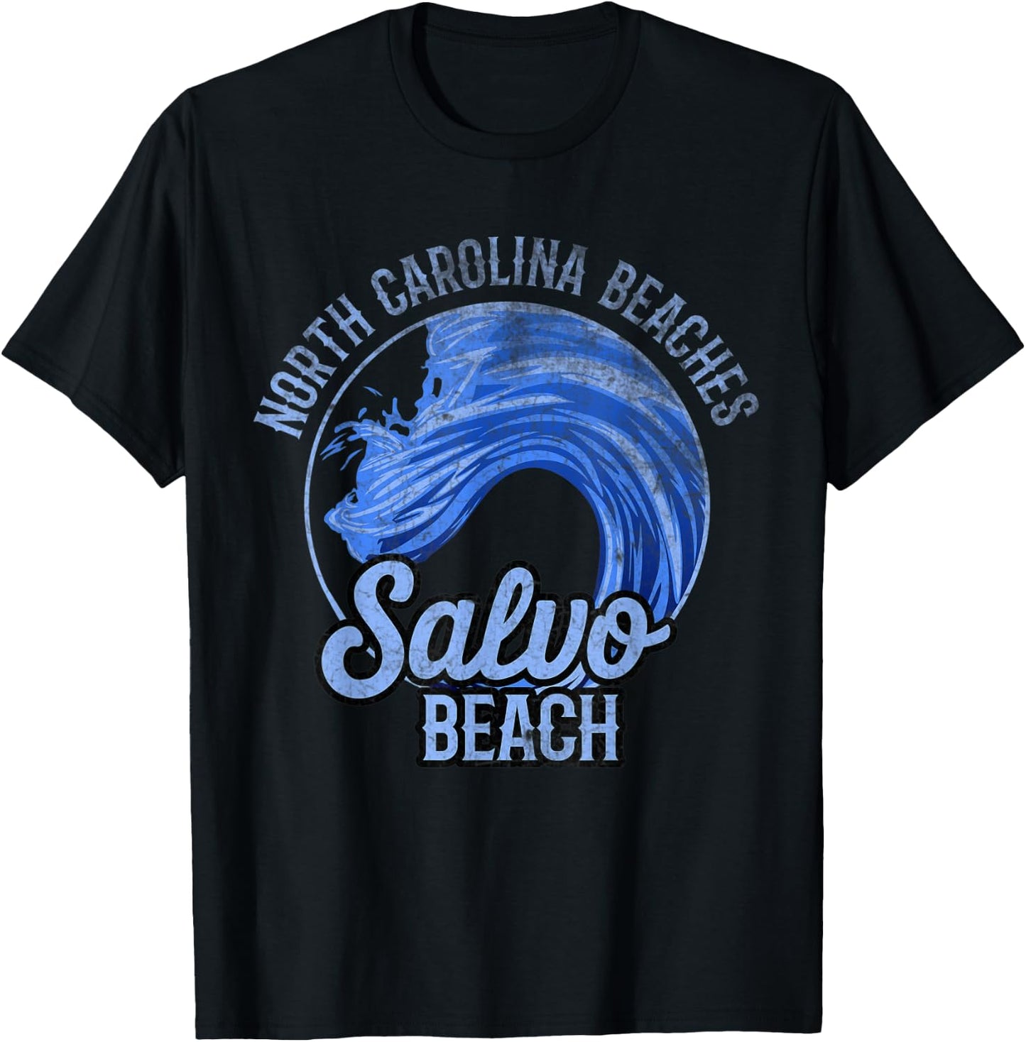 Funny Quote Salvo Beach Retro Wave Circle T-Shirt - T-Shirt | Black