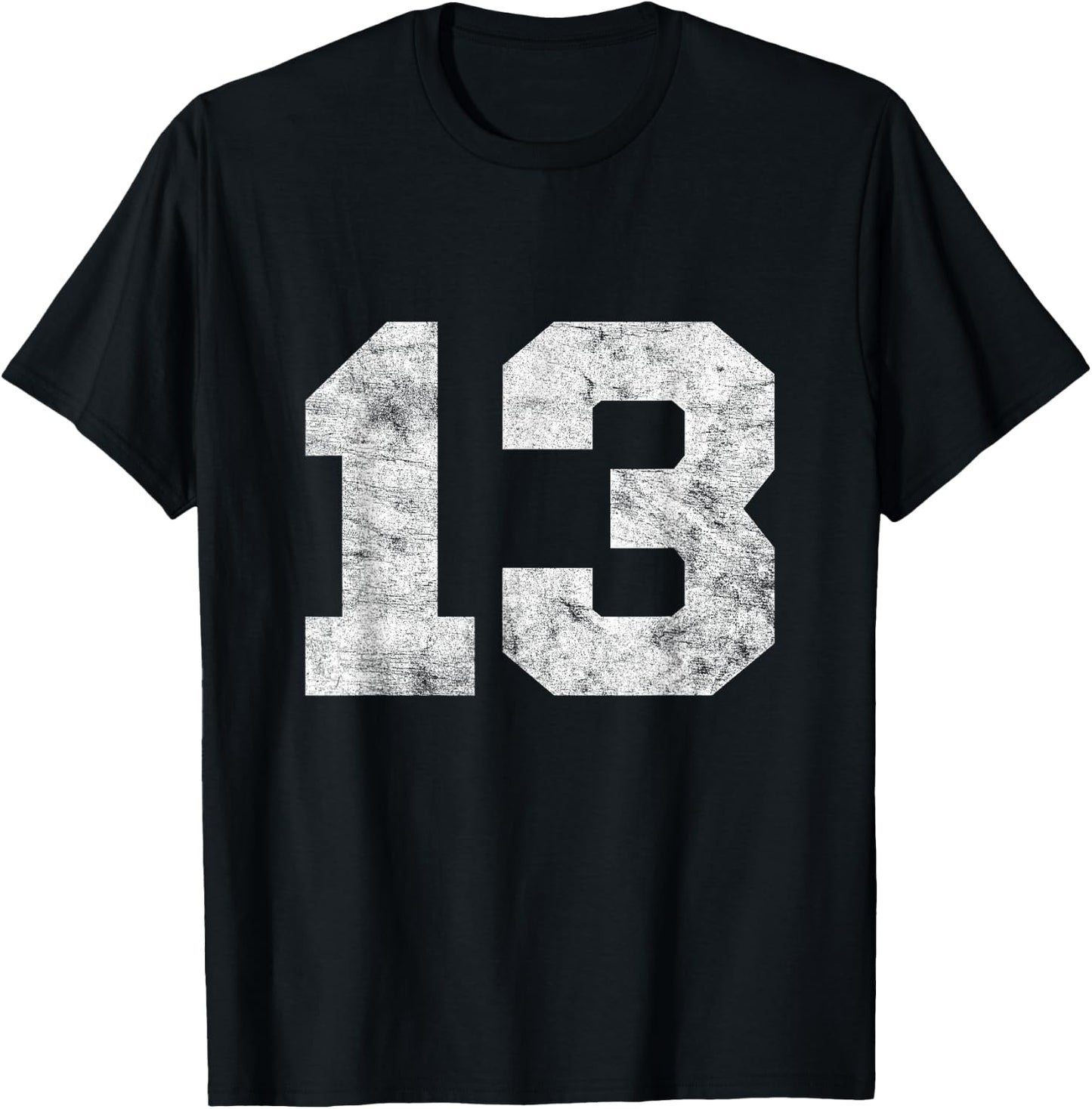 Vintage Lucky Number 13 Birthday Sports Player Team Athlete T-Shirt - T-Shirt | Black