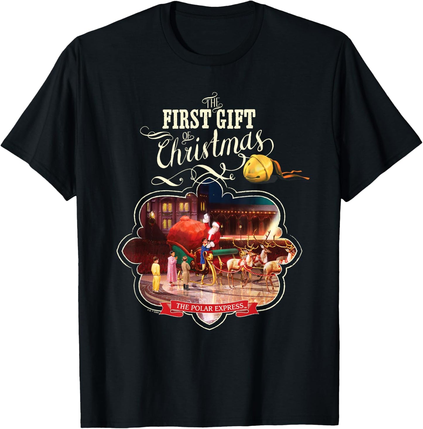The Polar Express Giving The First Gift Of Christmas T-Shirt - T-Shirt | Black