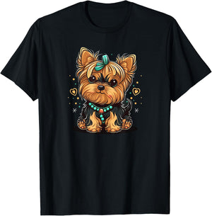 Funny Yorkshire Terrier Cute Puppy T-Shirt - T-Shirt | Black