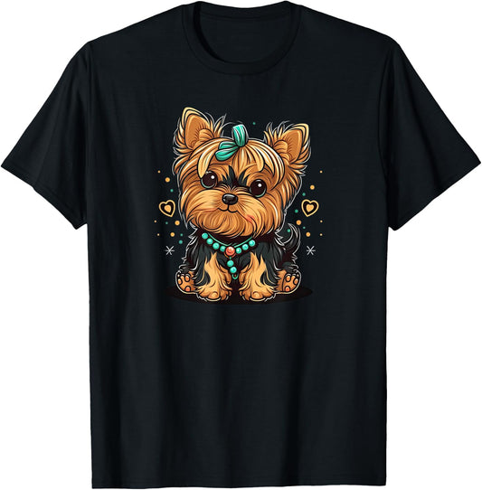 Funny Yorkshire Terrier Cute Puppy T-Shirt - T-Shirt | Black