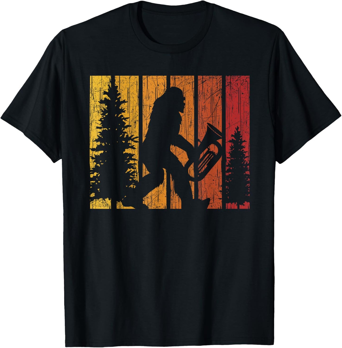 Bigfoot Lover Tuba Player Musical Instrument Musician T-Shirt - T-Shirt | Black