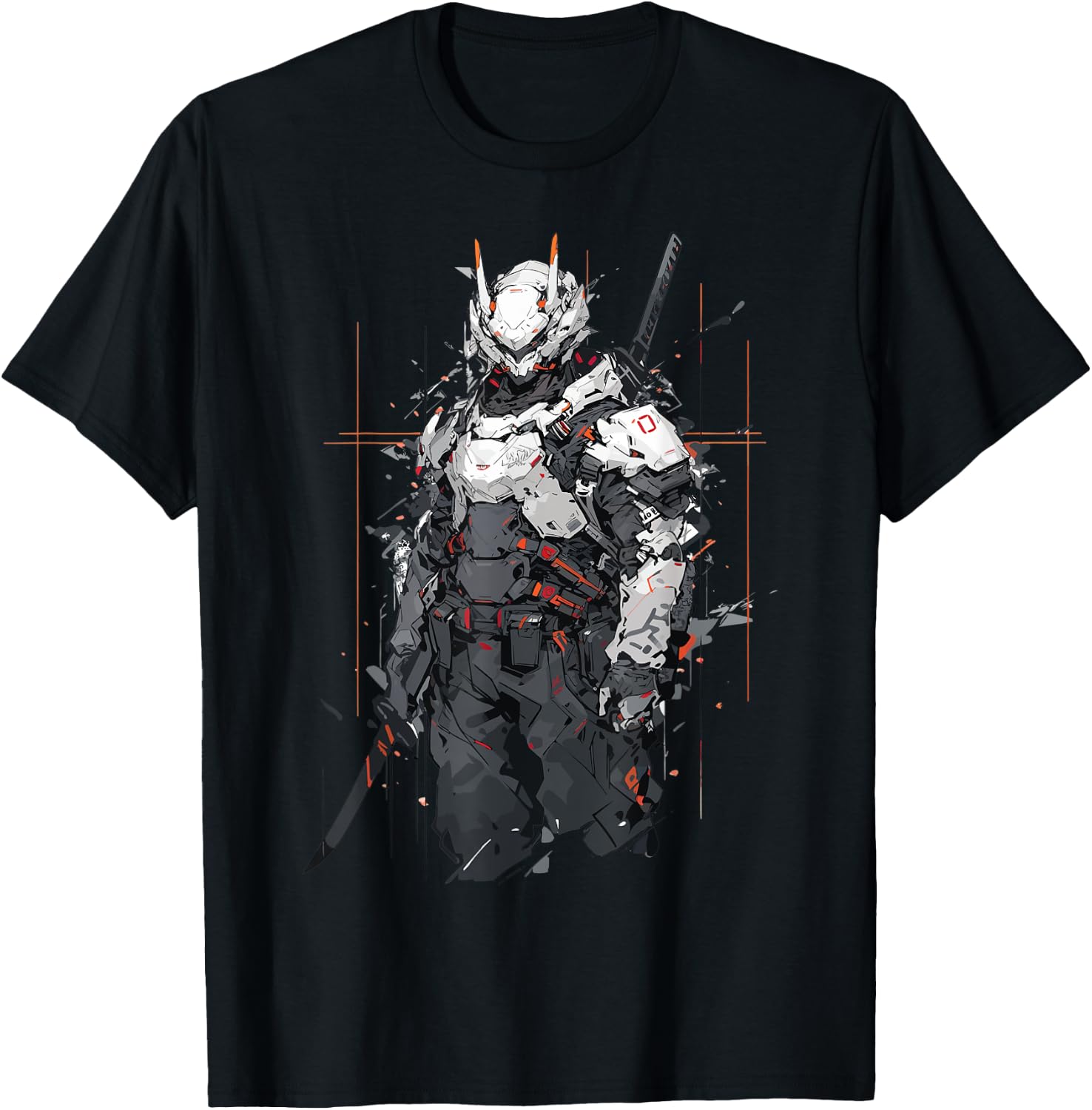 Ninja Shinobi Cyborg Warrior Robotic Anime Manga Comic Style T-Shirt - T-Shirt | Black