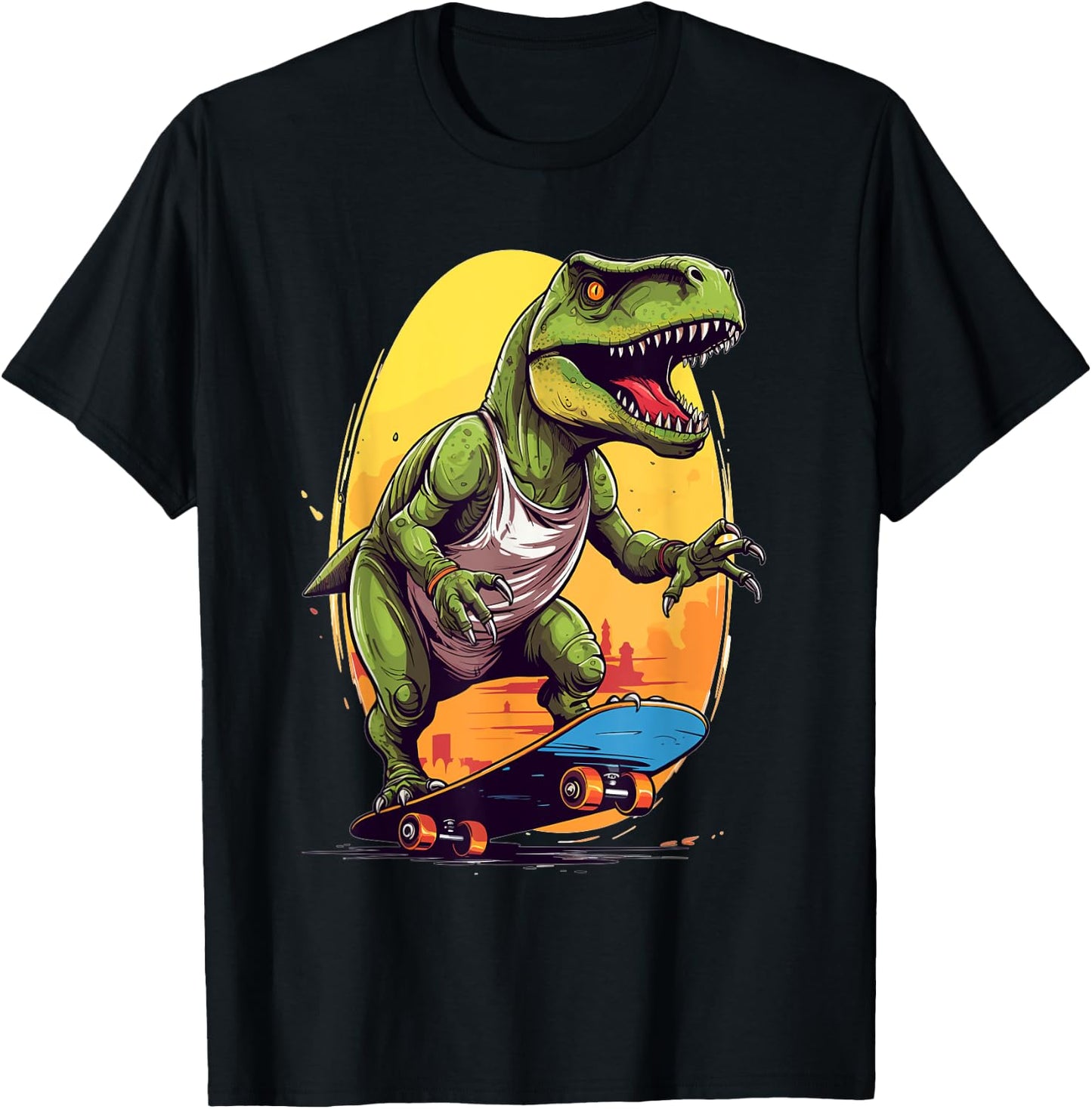 T-Rex Skater - Skateboard Skateboarder Skateboarding T-Shirt - T-Shirt | Black
