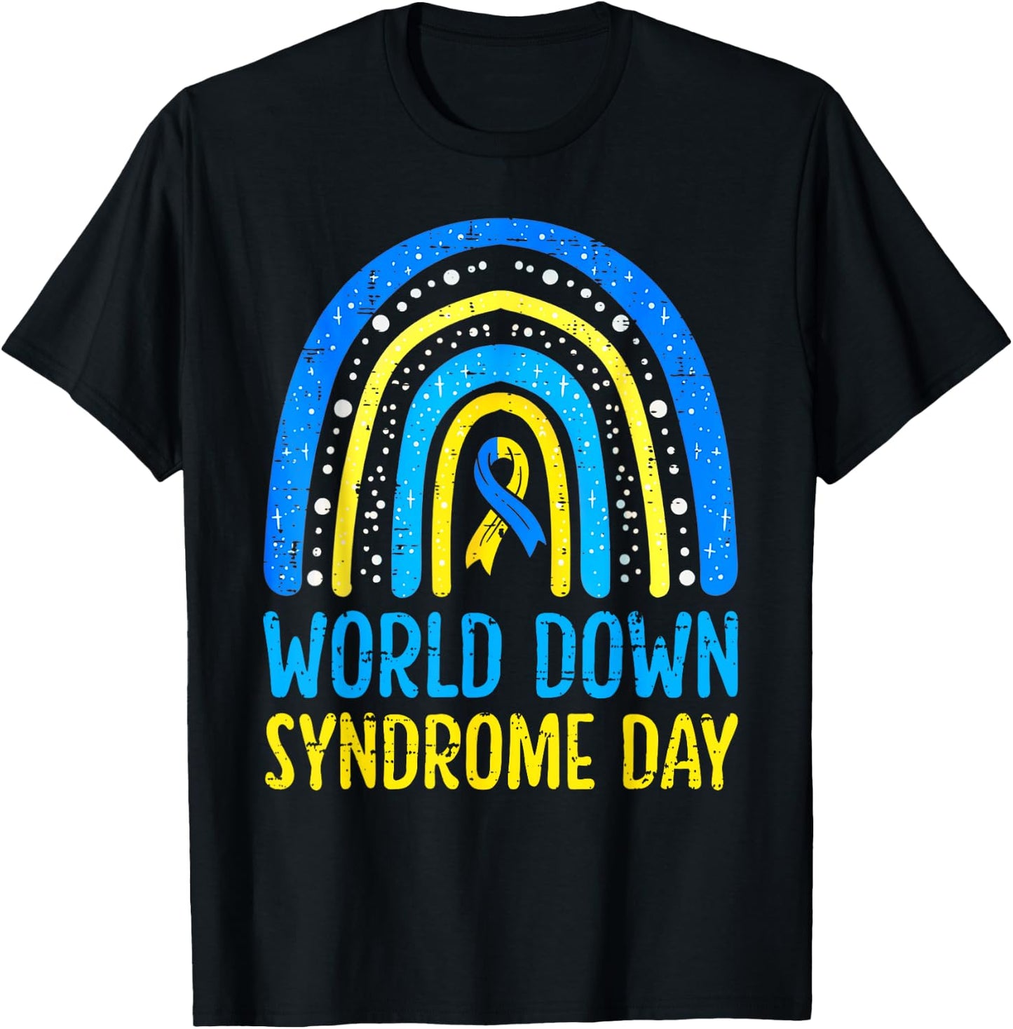 World Down Syndrome Day Awareness National T21 Month Rainbow T-Shirt - T-Shirt | Black