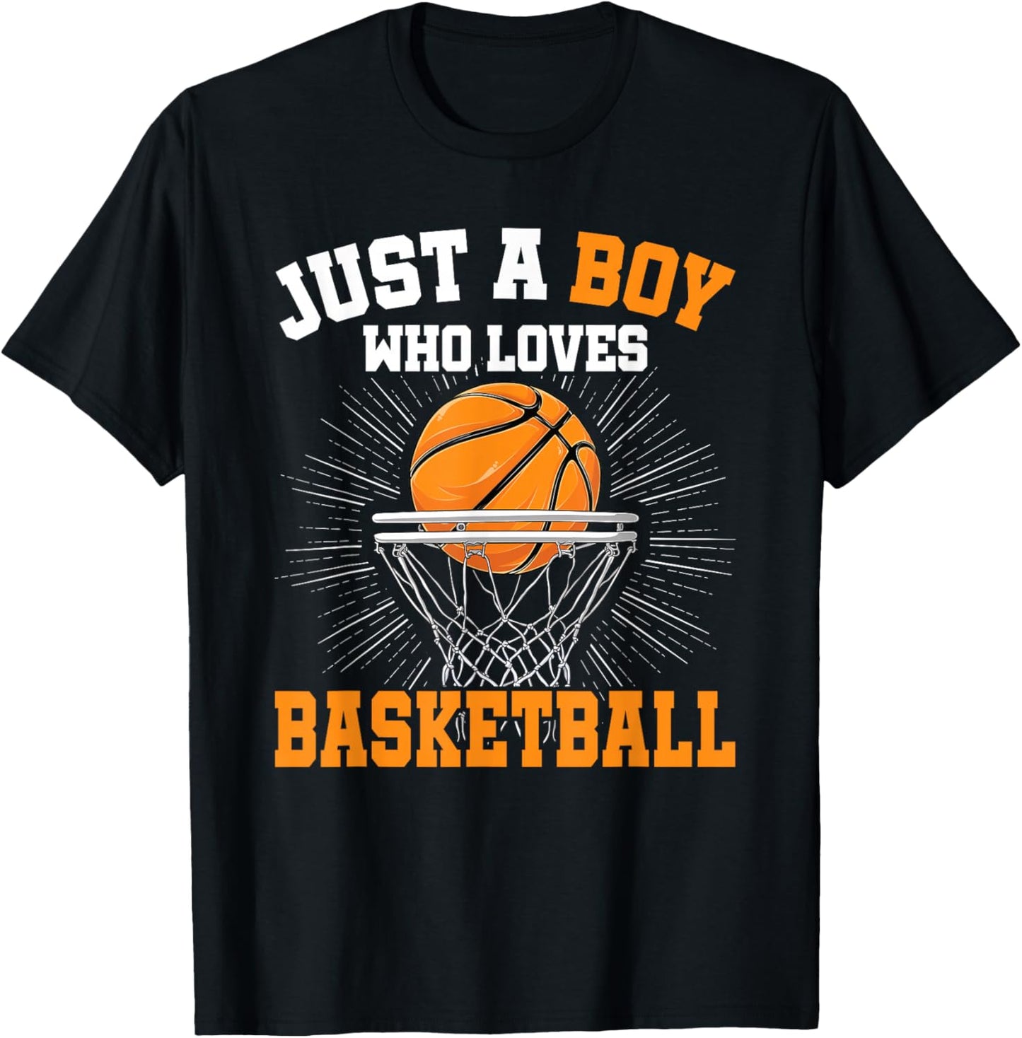 Just A Boy Who Loves Basketball Player Boys Kids T-Shirt - T-Shirt | Black