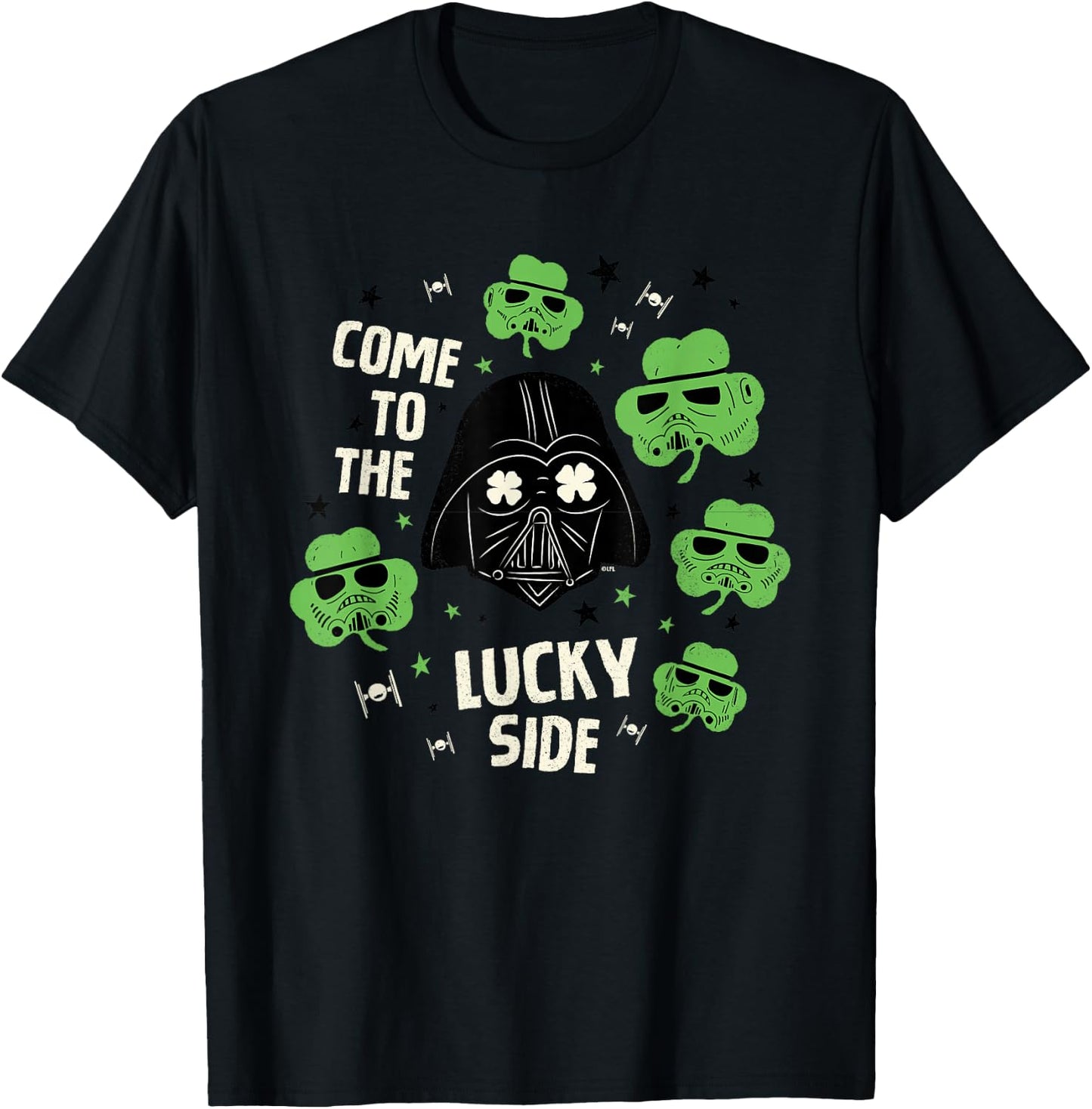 Star Wars Darth Vader The Lucky Side St. Patrick’s Day T-Shirt - T-Shirt | Black