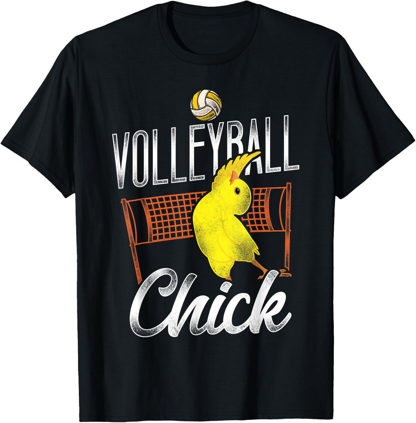 Volleyball Player Team Chicken Vintage Volleyball Chick T-Shirt - T-Shirt | Black