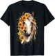 Just a girl who loves horses Co. Sunflower Horse Portrait CowGirl Equestrian Horseback Riding T-Shirt - T-Shirt | Black