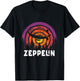 Retro Zeppelin 70s 80s Dirigible Airship Zepelin Zepplin T-Shirt - T-Shirt | Black