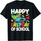Happy Last Day Of School Student Dinosaur T-Rex Boys Kids T-Shirt - T-Shirt | Black