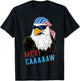 mericaaaaaw Eagle Mullet 4th Of July USA American Flag T-Shirt - T-Shirt | Black