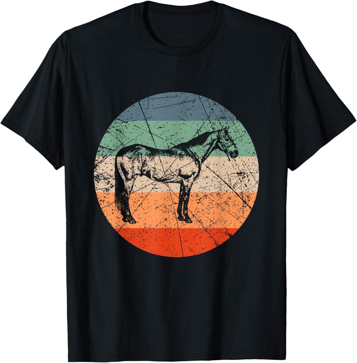 Retro Horse Silhouette - Vintage American Quarter Horse T-Shirt - T-Shirt | Black
