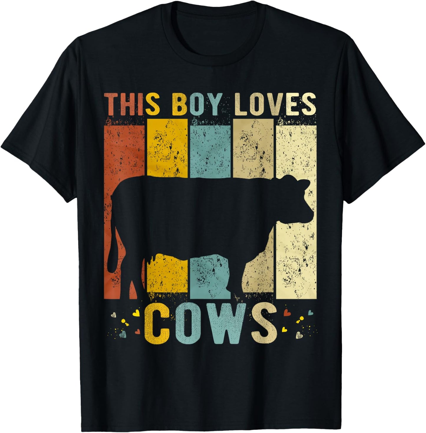This Boy Loves Cows Boys Cow T-Shirt - T-Shirt | Black