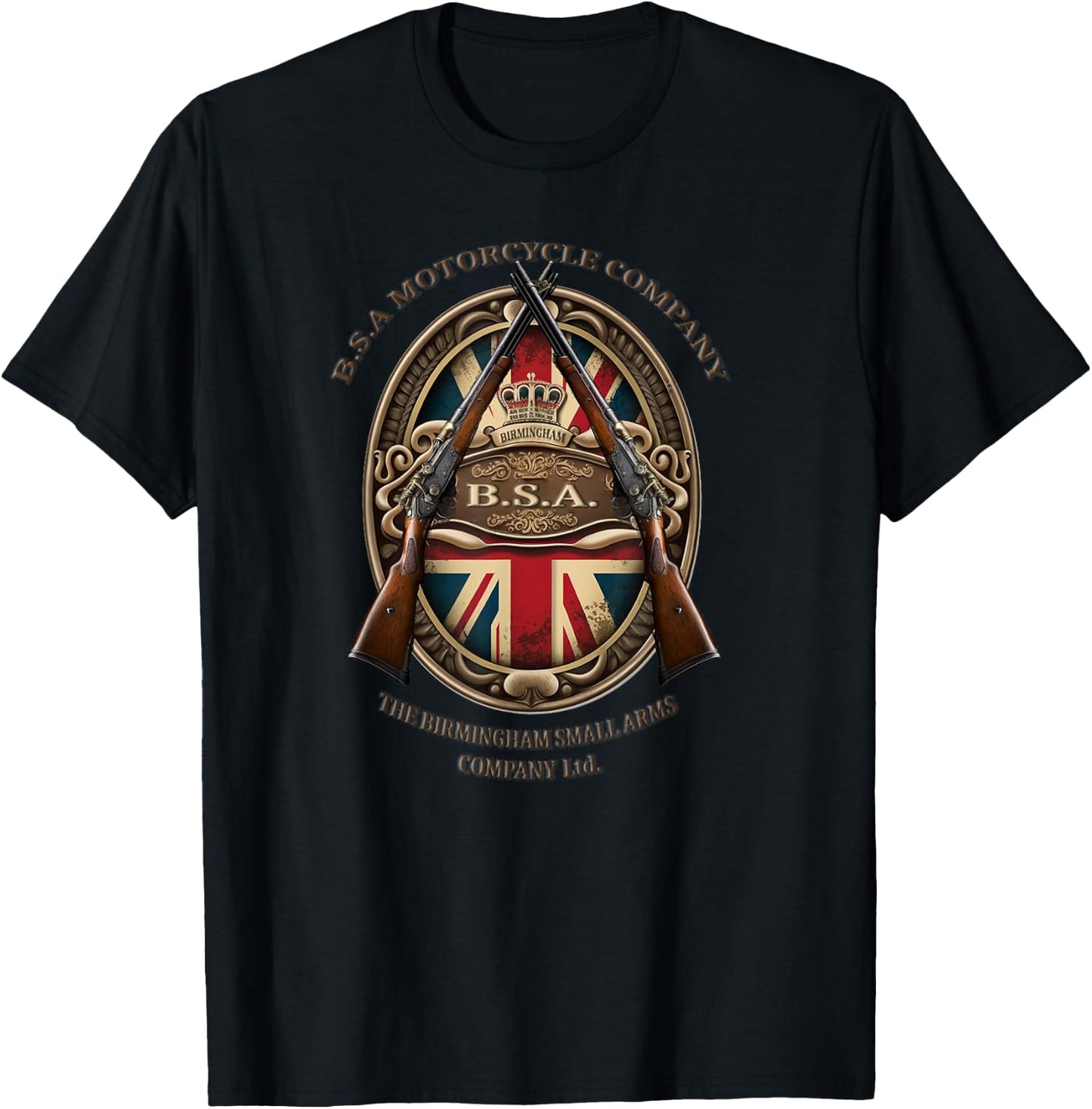 BSA Vintage style motorcycle retro badge T-Shirt - T-Shirt | Black