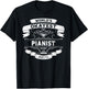 World's Okayest Pianist Funny Vintage Label Sarcastic T-Shirt - T-Shirt | Black