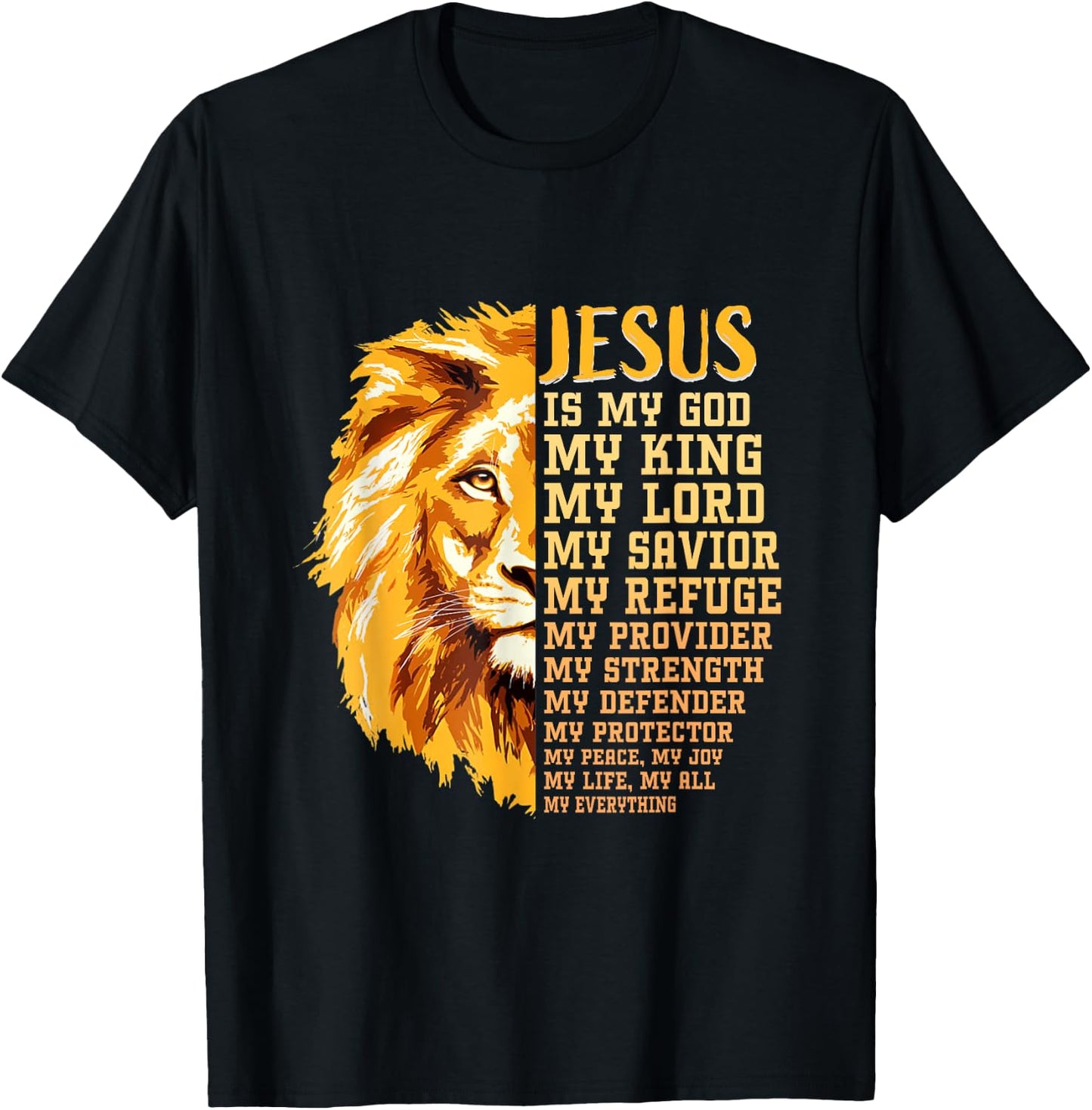 Jesus Is My God My King Black History Month BLM Melanin Lion T-Shirt - T-Shirt | Black