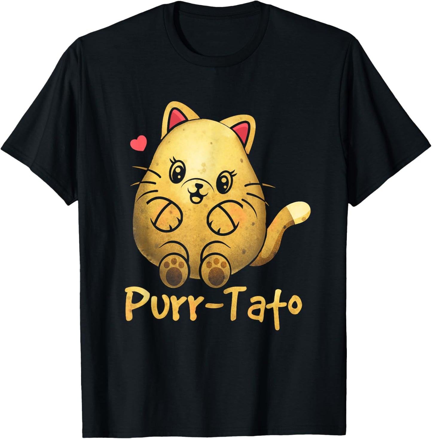 Purrtato Cat Purr Potato Cat Lover Vegetarian Idaho Potatoes T-Shirt - T-Shirt | Black