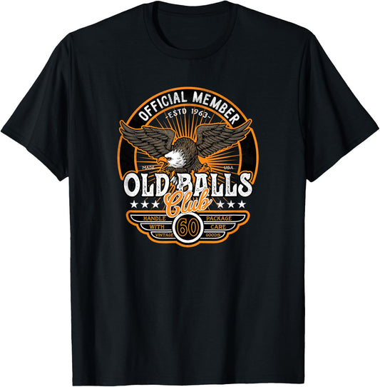 60th Birthday Vintage 1963 Old Balls Club 60 's 60th T-Shirt - T-Shirt | Black