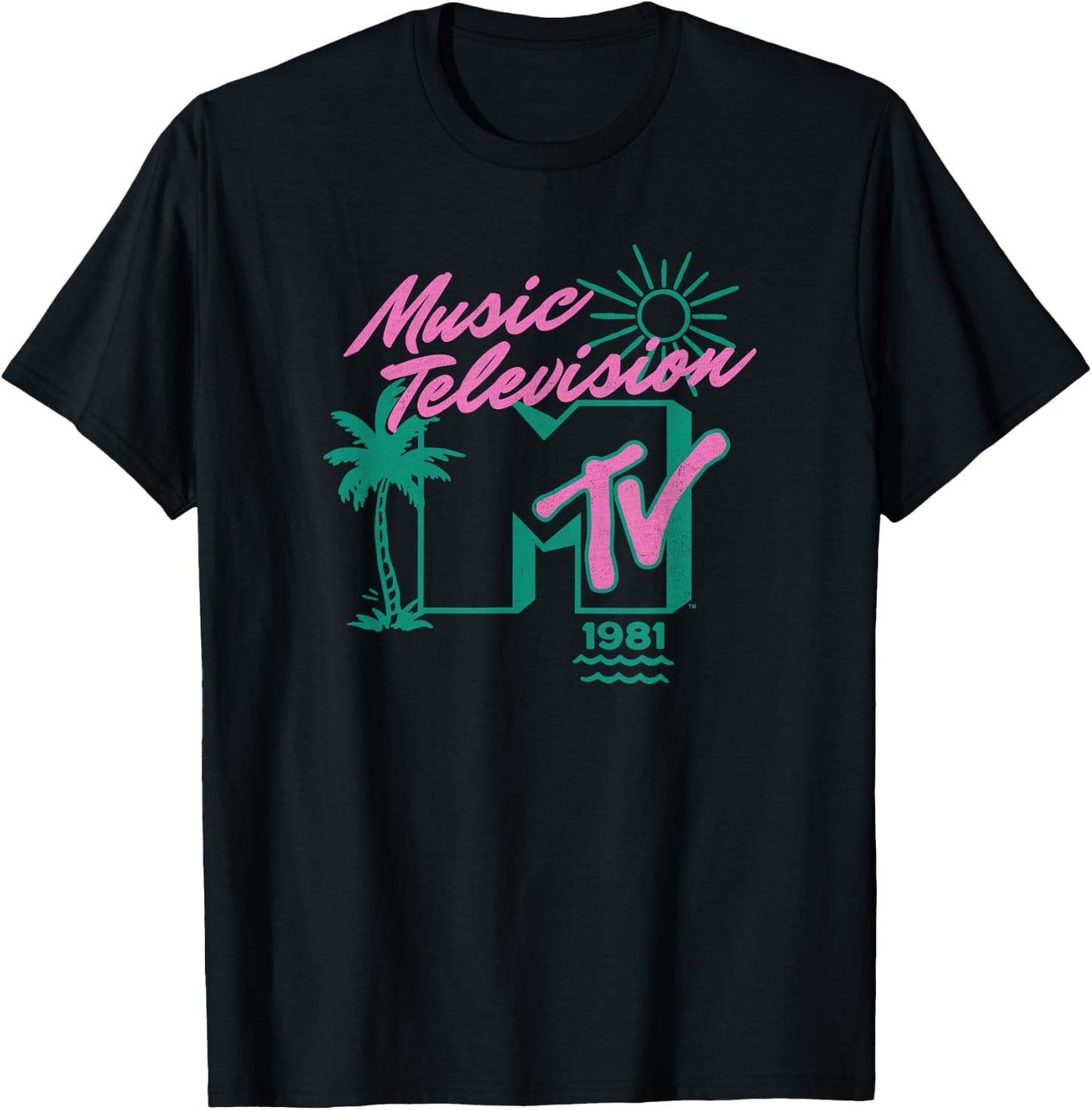 MTV Music Television 1981 Summer Time Classic Logo T-Shirt - T-Shirt | Black