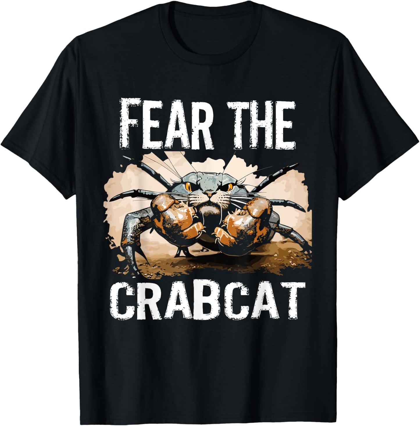 Fear the Crabcat - Funny Crab cat Cryptid Cryptozoology Men Women Kids T-Shirt - T-Shirt | Black