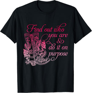 Find Out Who You Are & Do It On Purpose Vintage Apparel T-Shirt - T-Shirt | Black
