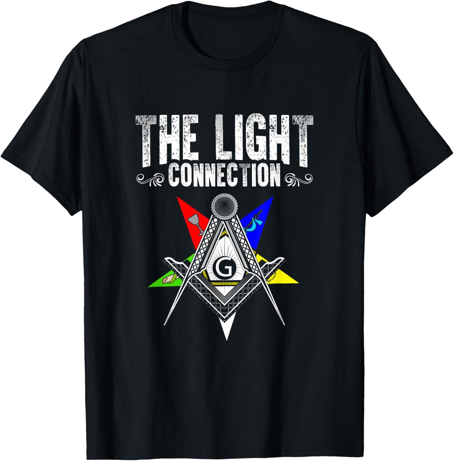 Light Connection OES Masonry Freemasonry Masonic Freemason T-Shirt - T-Shirt | Black