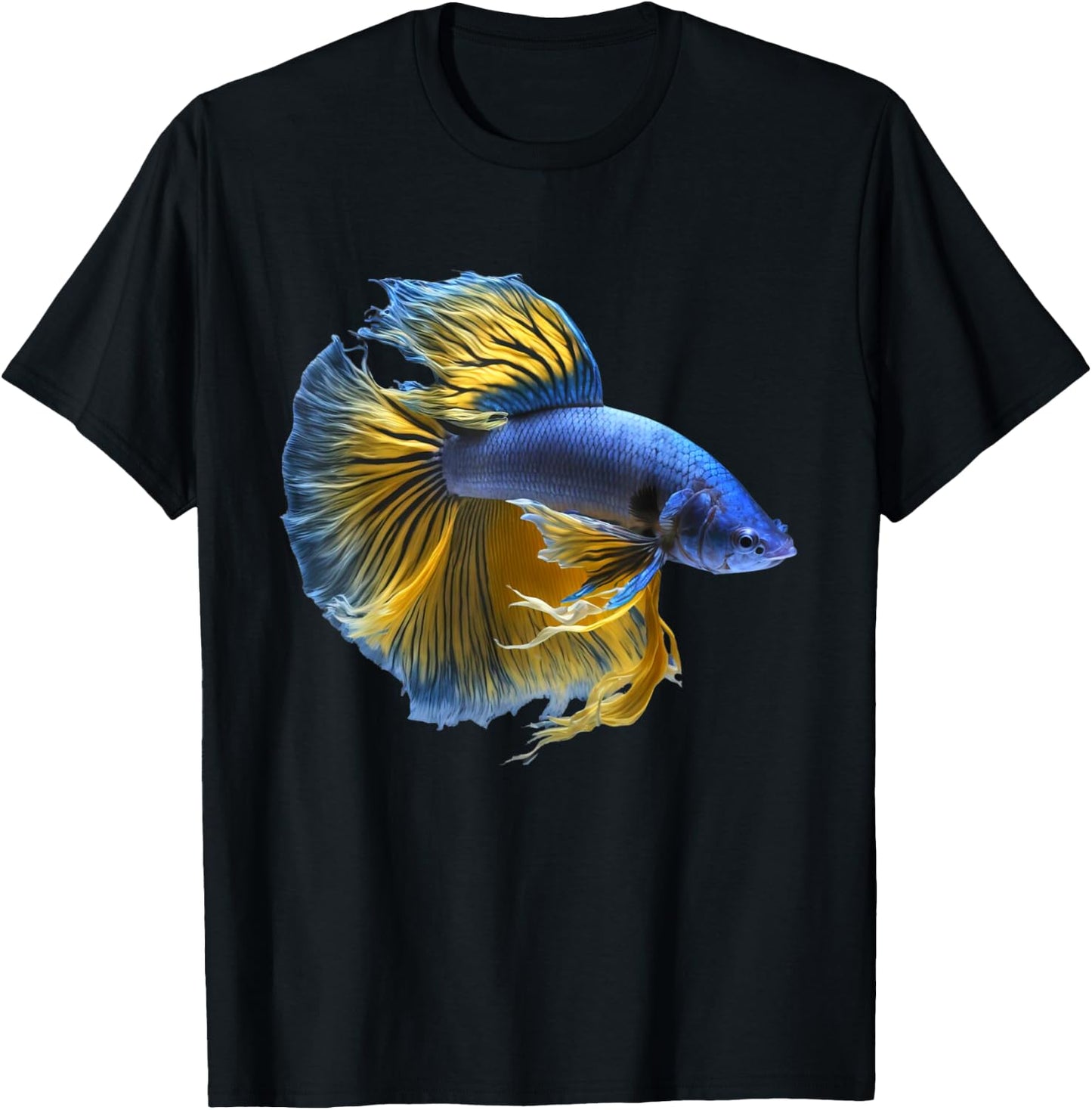 Yellow & blue Siamese fighting Betta fish Aquarium Owner T-Shirt - T-Shirt | Black