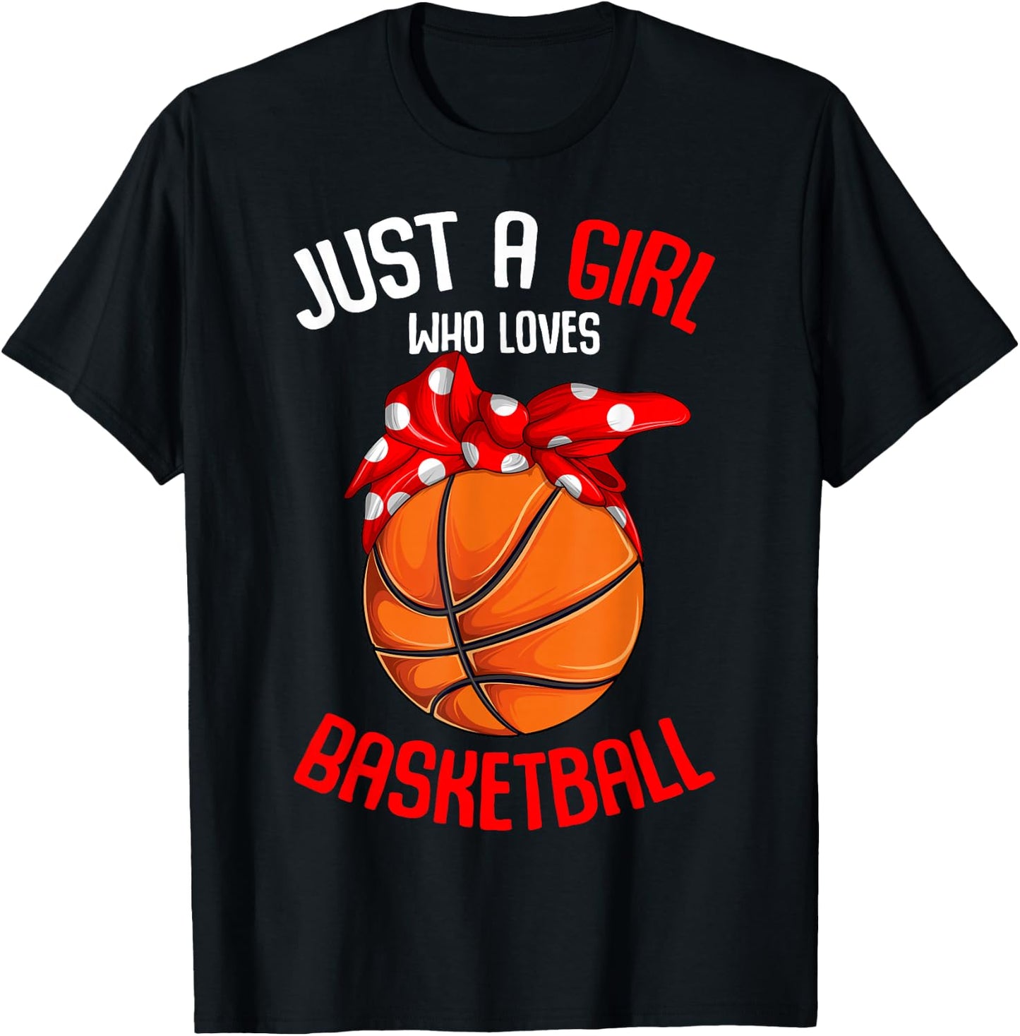 Just a Girl who Loves Basketball Girl Kids Girls Small T-Shirt - T-Shirt | Black