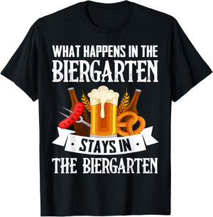 What Happens In The Biergarten Stays In The Biergarten T-Shirt - T-Shirt | Black