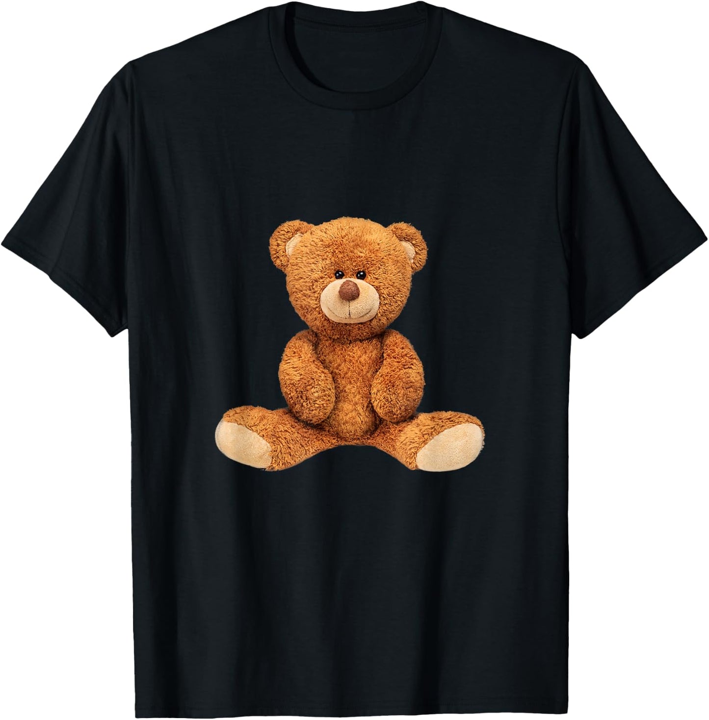Cool Real Teddy Bear Toy Illustration Outfit Graphic Designs T-Shirt - T-Shirt | Black