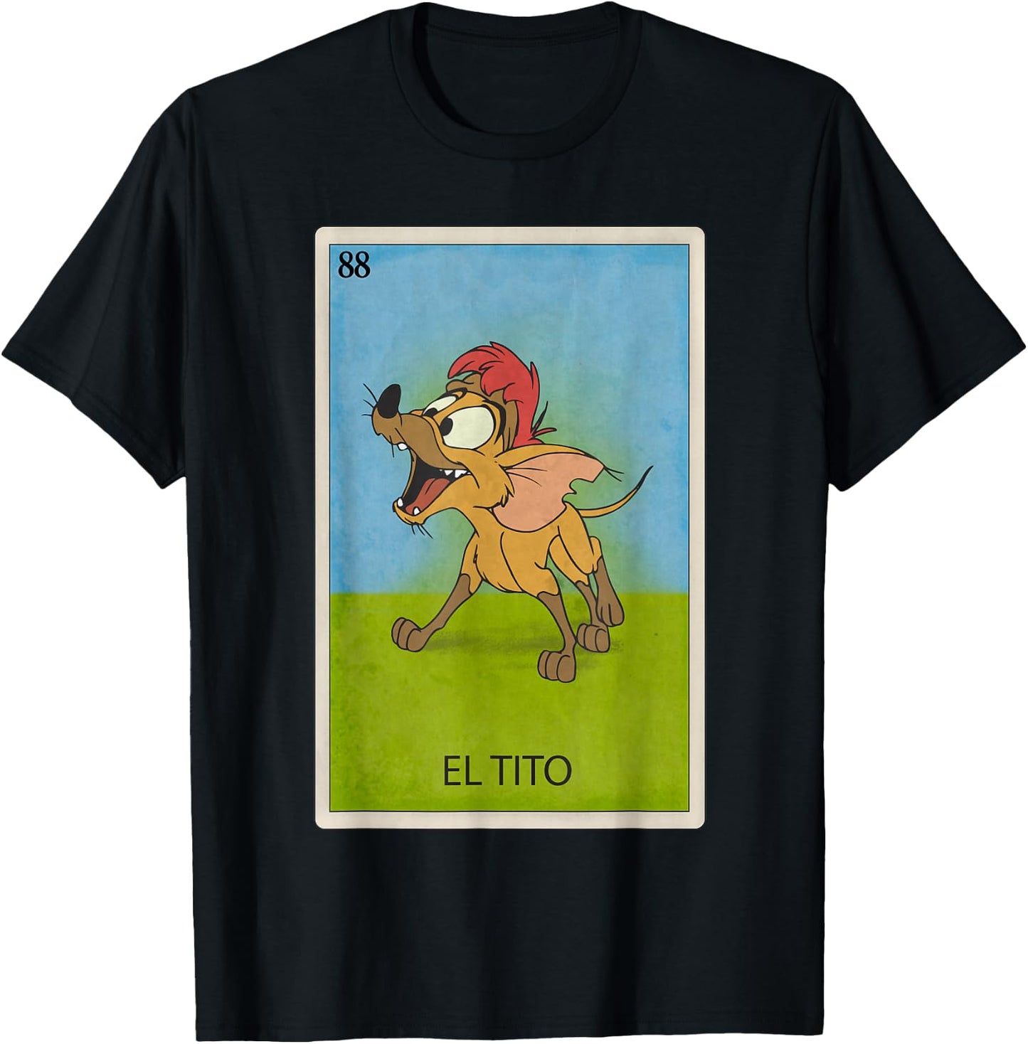 Disney Oliver & Company El Tito Lotería Card Poster T-Shirt - T-Shirt | Black