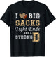 I Love Big Sacks Tight Ends And Strong D - Heart Football T-Shirt - T-Shirt | Black