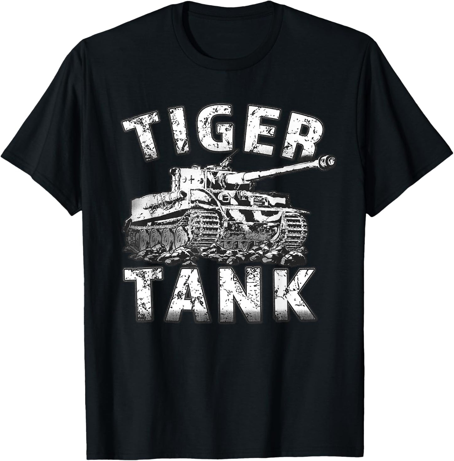 Tiger Tank Historical World War 2 WW2 German Panzer History T-Shirt - T-Shirt | Black