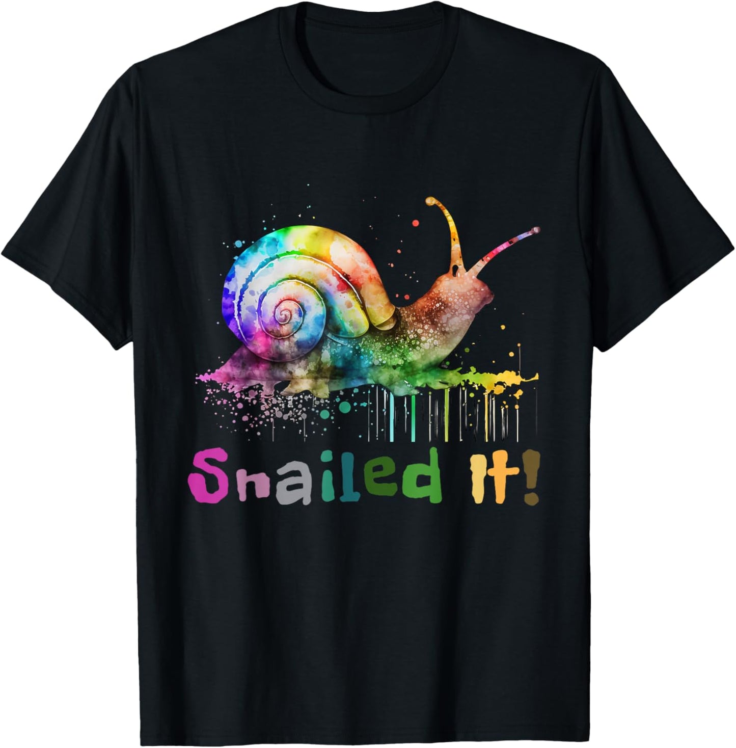 Cool Snail Rainbow Colors Snailed It Women Children T-Shirt - T-Shirt | Black