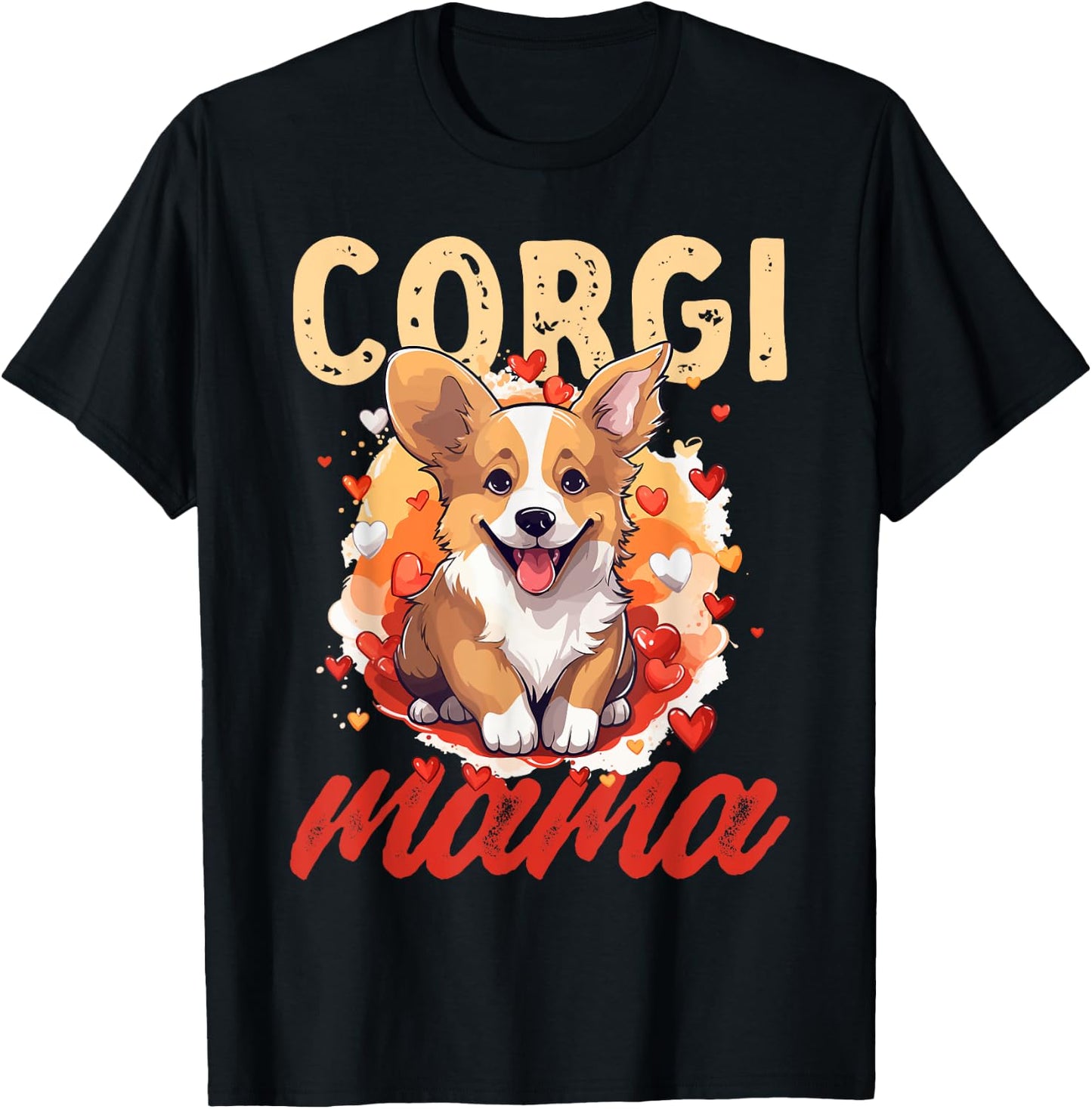 Pembroke Welsh Corgi - Corgi Mama T-Shirt - T-Shirt | Black