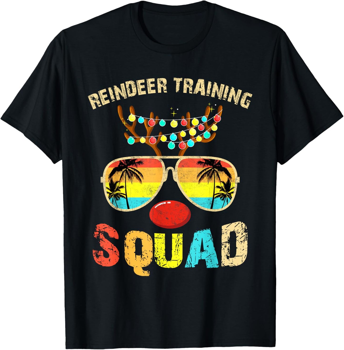 Christmas Running Reindeer Runner Training Squad Team T-Shirt - T-Shirt | Black